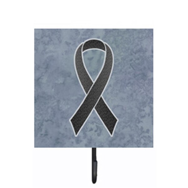 Carolines Treasures 4.25 W x 7 H In. Black Ribbon for Melanoma Cancer Awareness Leash or Key Holder AN1216SH4 - main